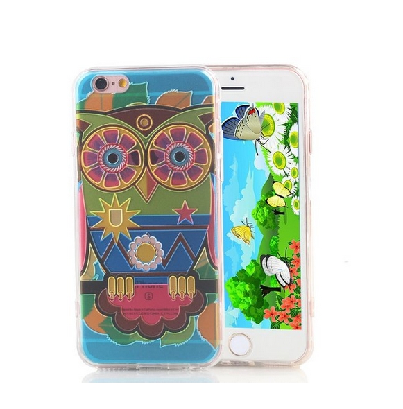 3D Stereo Relief Texture Pattern  Luxury Hard Plastic transparent Case cover for iphone 6 6s owl daddy plus